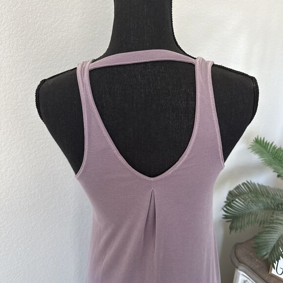 Splendid Dress Size X-Small XS Purple Ribbed Jersey Midi Sleeveless Solid - Picture 6 of 11